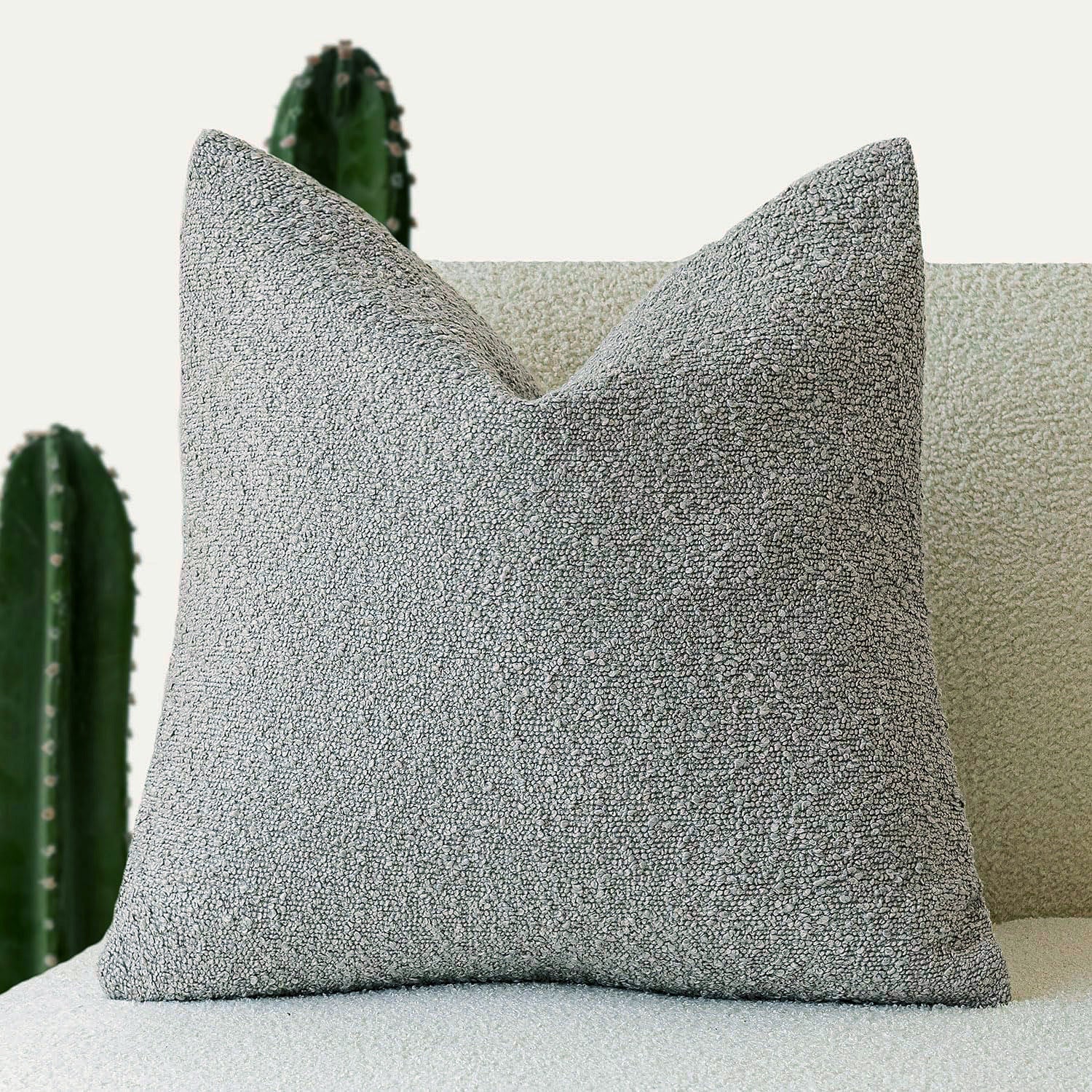 Boucle Throw Pillow Cover — Textured Cozy Accent, 18×18"