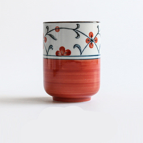 Japanese Porcelain Tea Cup – Botanical Blue & White, 330ml (Set of 2)