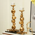 The Cairn Set – Brushed Gold Pillar Candle Holders
