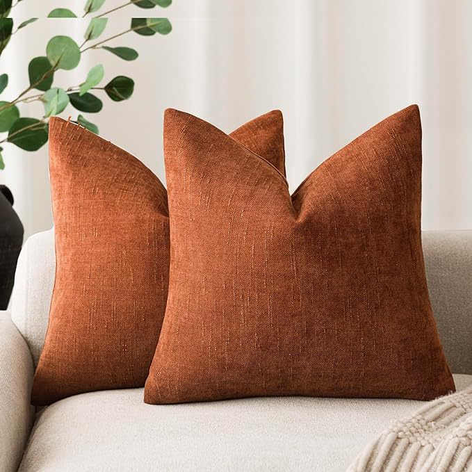 Chenille | Textured Throw Pillow Cover | Soft Solid Color Sofa & Bedroom Cushion Case, Multiple Sizes