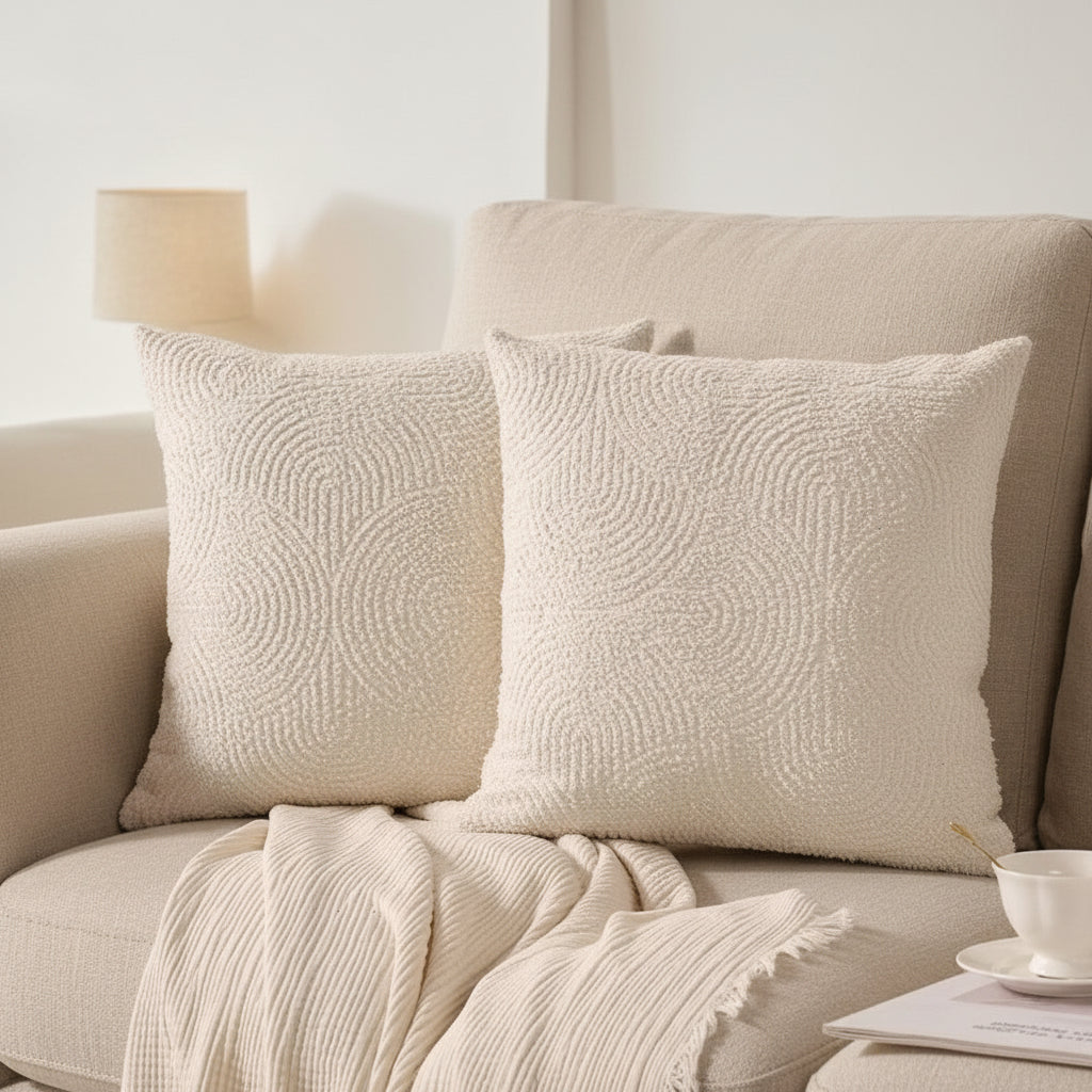 The Arc Chenille Pillow — Tonal Woven Throw Pillow