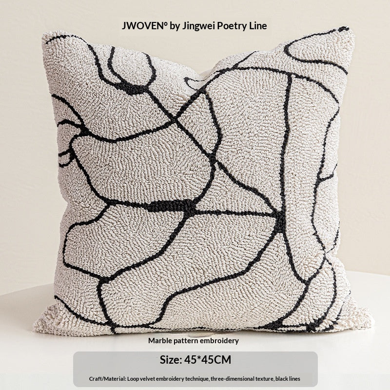 Embroidered Tassel Throw Pillow Cover | Luxury Decorative Sofa & Bedroom Cushion, 45x45cm