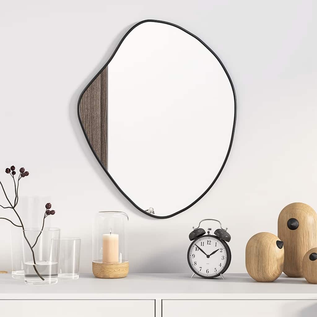 Minimalist Gold & Black Wall Mirror | Sculptural Frame | 2 Sizes