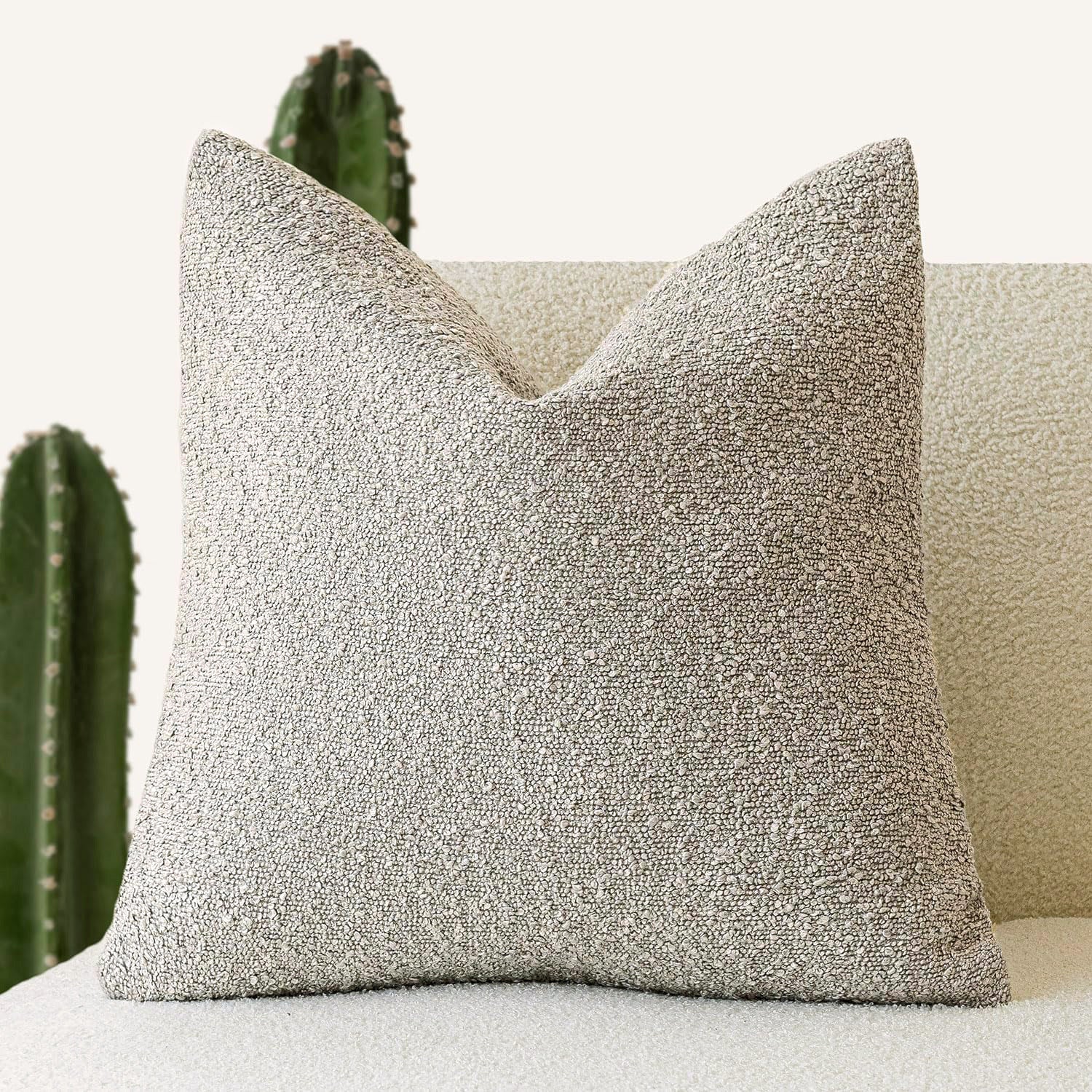 Boucle Throw Pillow Cover — Textured Cozy Accent, 18×18"