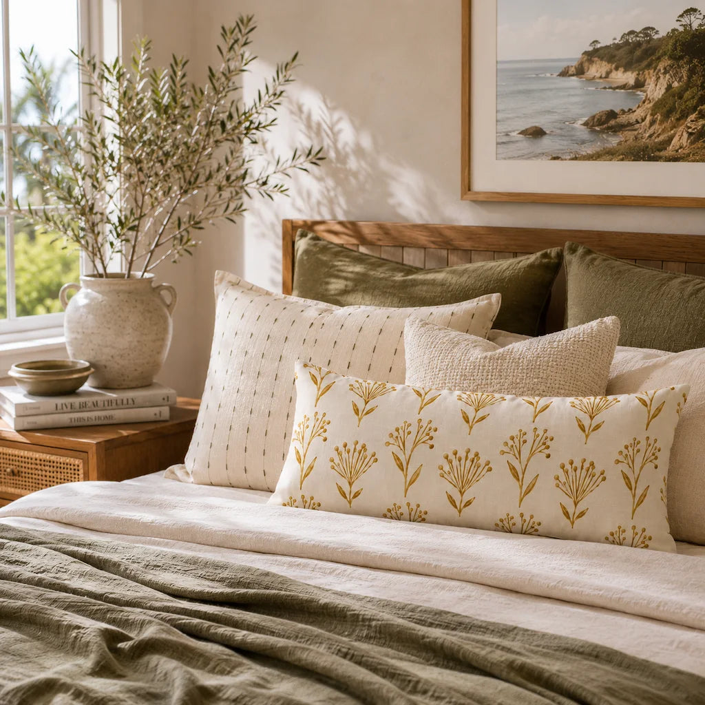 Stone Flower Lumbar Pillow 12x20