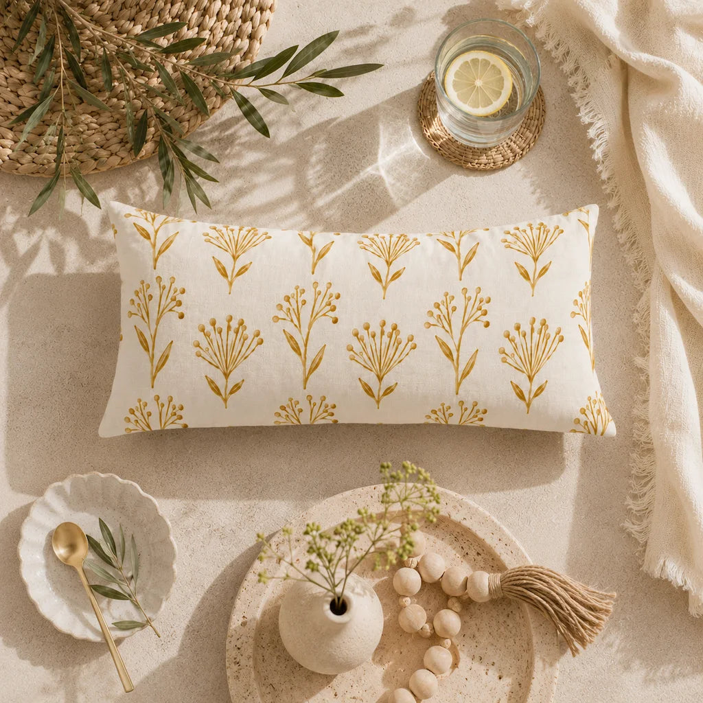 Stone Flower Lumbar Pillow 12x20