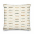 Decorative pillow with a pattern of horizontal lines on a white background