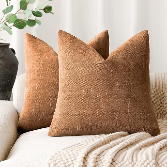 Chenille | Textured Throw Pillow Cover | Soft Solid Color Sofa & Bedroom Cushion Case, Multiple Sizes
