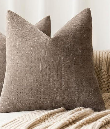 Chenille | Textured Throw Pillow Cover | Soft Solid Color Sofa & Bedroom Cushion Case, Multiple Sizes