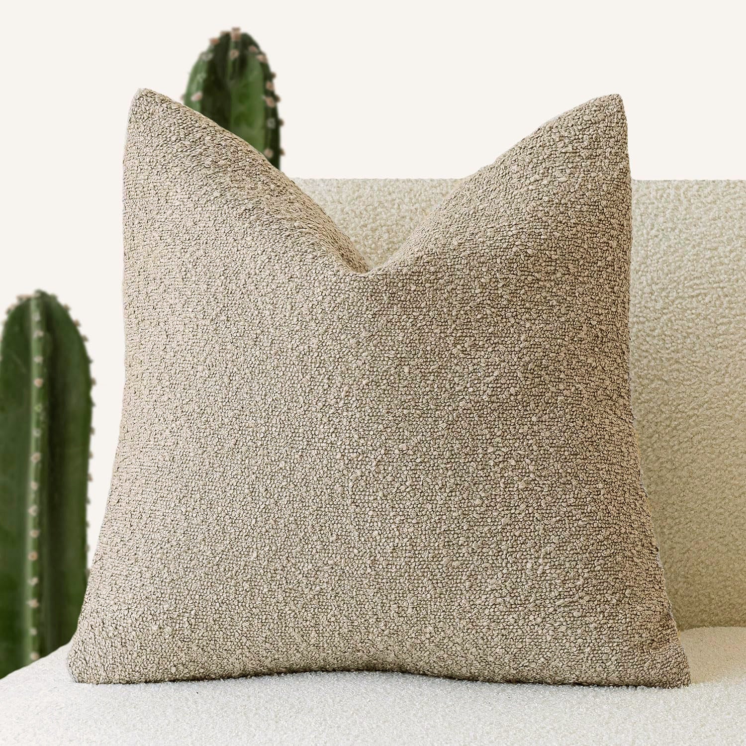 Boucle Throw Pillow Cover — Textured Cozy Accent, 18×18"