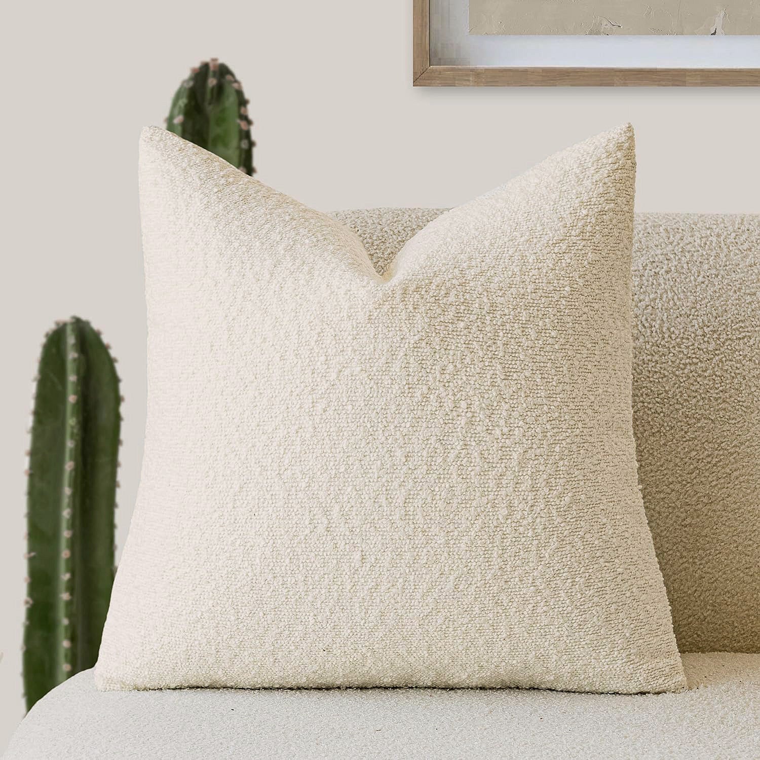 Boucle Throw Pillow Cover — Textured Cozy Accent, 18×18"