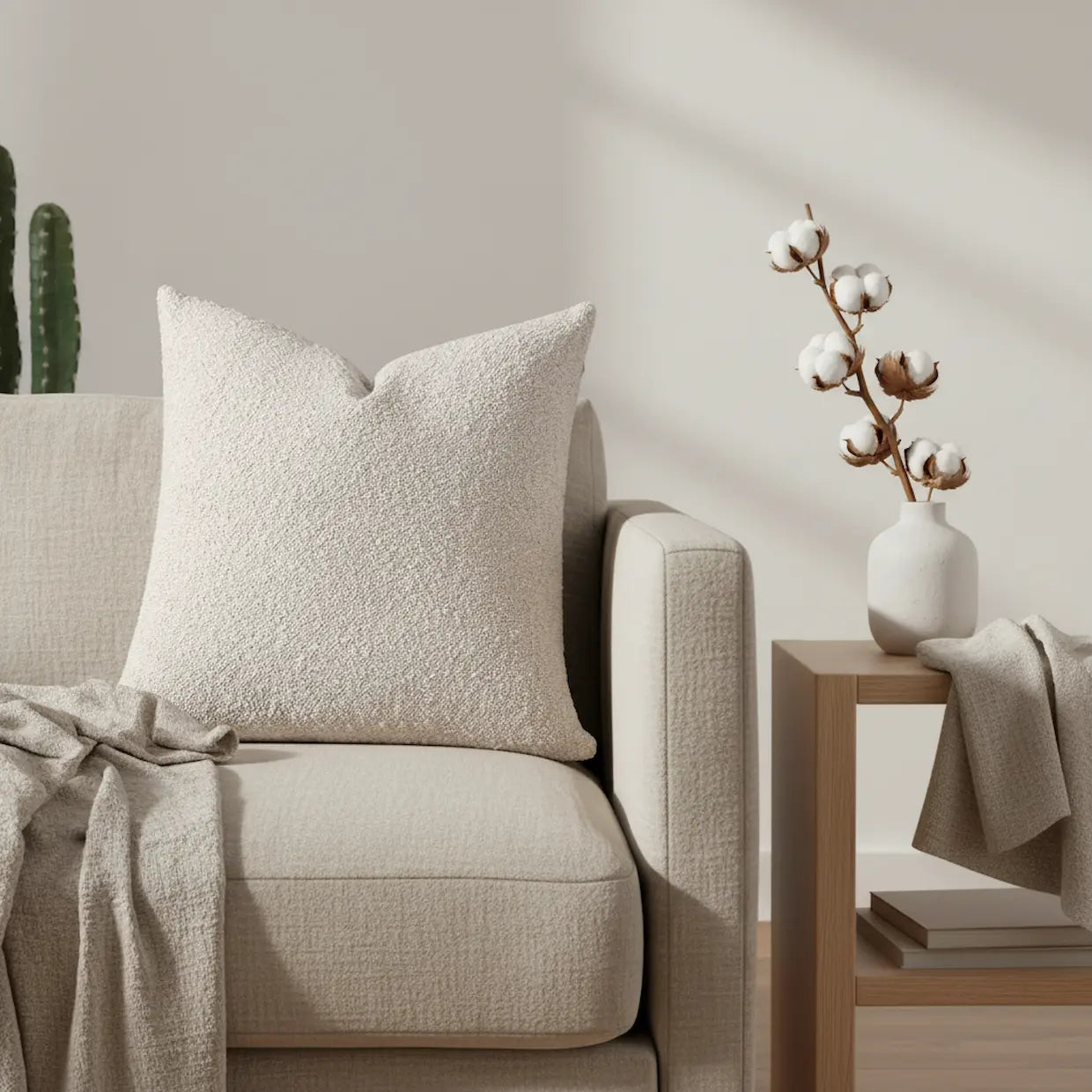 Oatmere Chenille Pillow Cover | Soft Neutral Throw Pillow Cover