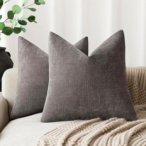 Chenille | Textured Throw Pillow Cover | Soft Solid Color Sofa & Bedroom Cushion Case, Multiple Sizes