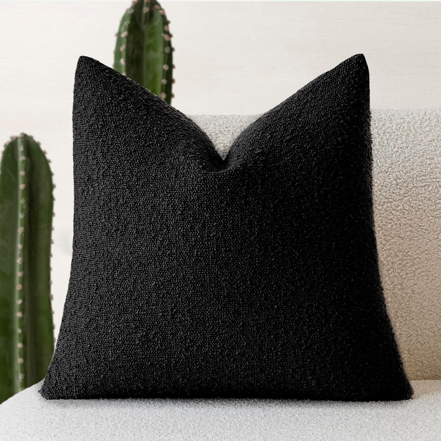 Boucle Throw Pillow Cover — Textured Cozy Accent, 18×18"