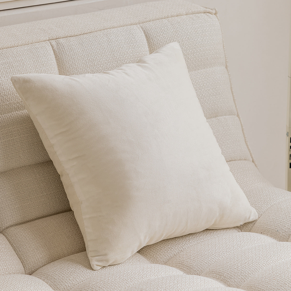 Nordic Minimalist Throw Pillow Covers | Cream & Neutral Velvet Cushion Cases