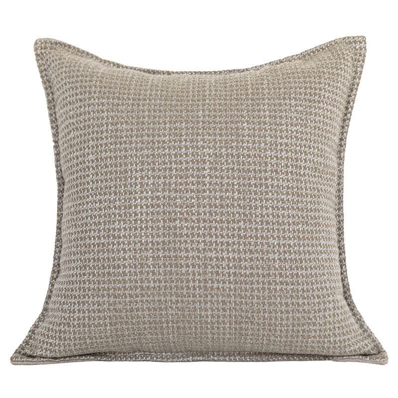 Woven Jacquard Throw Pillow Cover — Muted Earthy Tones | Modern Sofa Cushion for Living Room