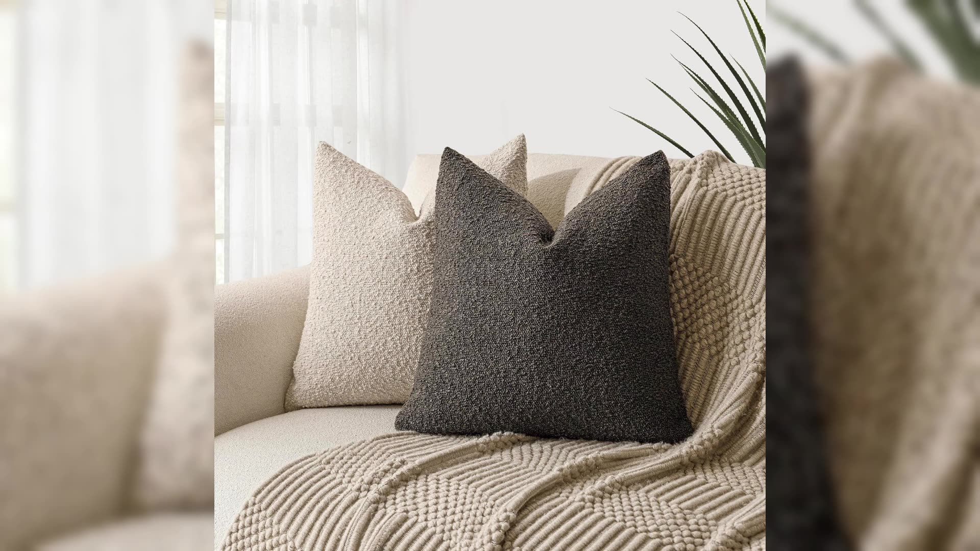 Boucle Throw Pillow Cover — Textured Cozy Accent, 18×18"