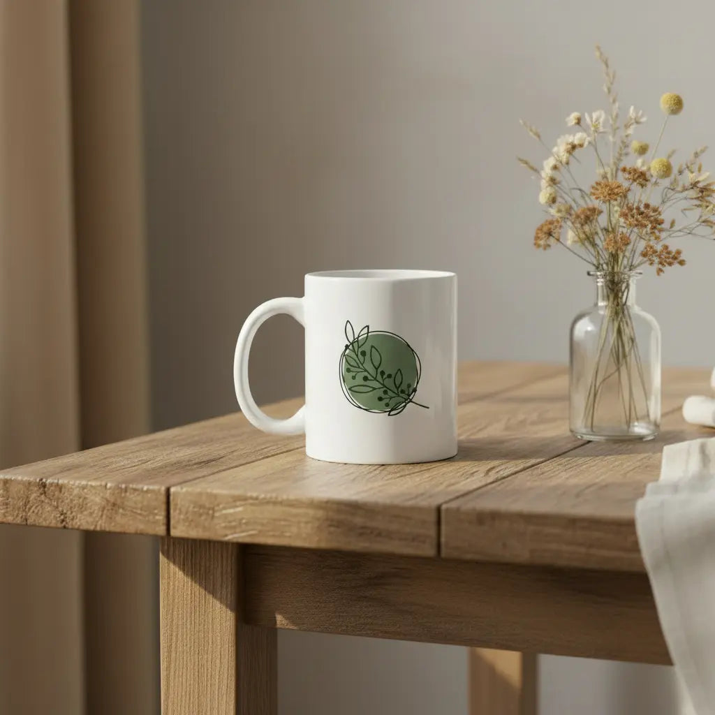 The Gather Mug — Botanical Ceramic Coffee Mug