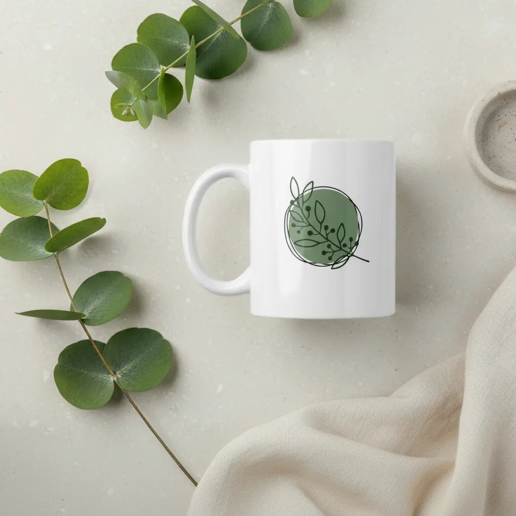 The Gather Mug — Botanical Ceramic Coffee Mug