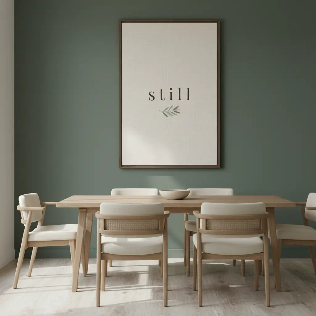 Still | Modern Organic Typography Wall Art in Warm Cream Tones