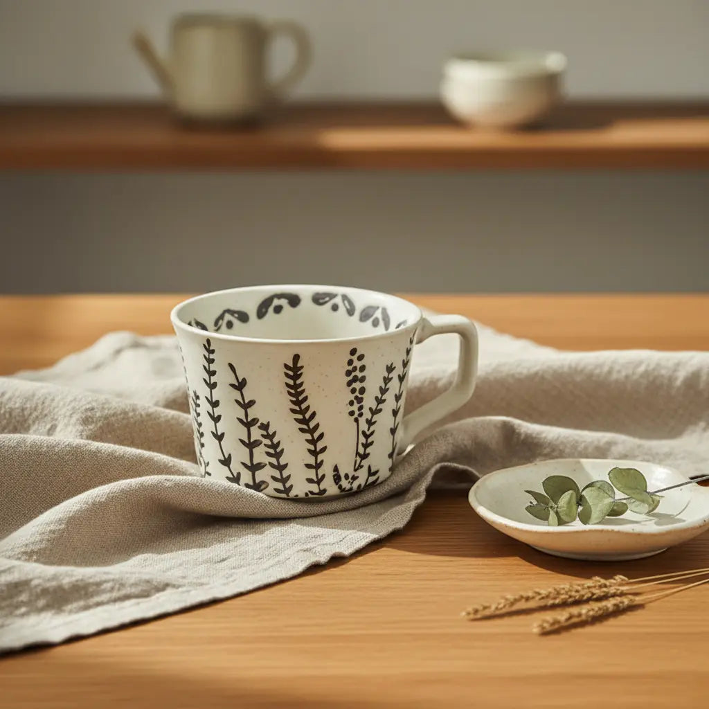 The Monaco Mug — Botanical Stoneware Coffee Mug