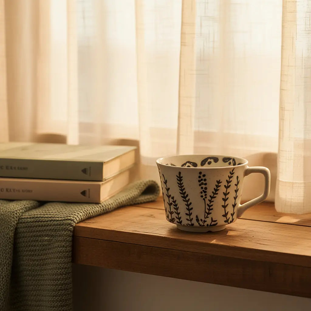 The Monaco Mug — Botanical Stoneware Coffee Mug