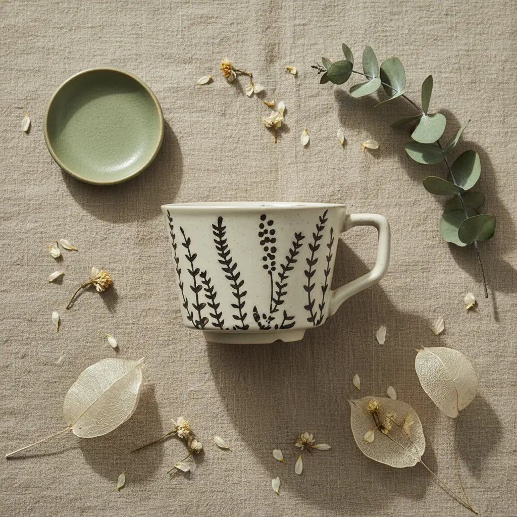 The Monaco Mug — Botanical Stoneware Coffee Mug