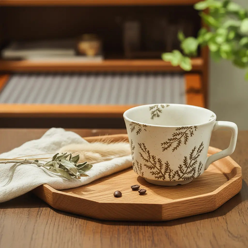 The Willow Leaf Mug — Botanical Stoneware Coffee Mug