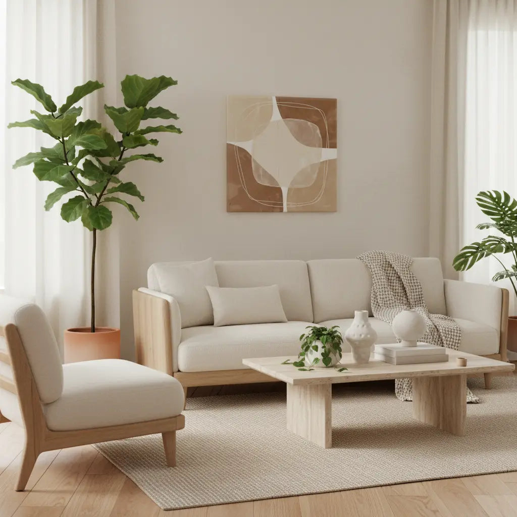 Muted Bloom |Modern Organic Wall Art in Warm Neutral Tones