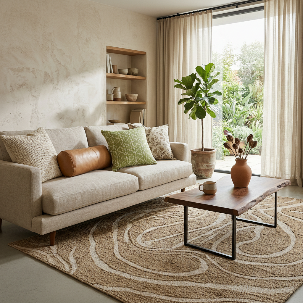 Modern Organic Living Room Sofa — Square