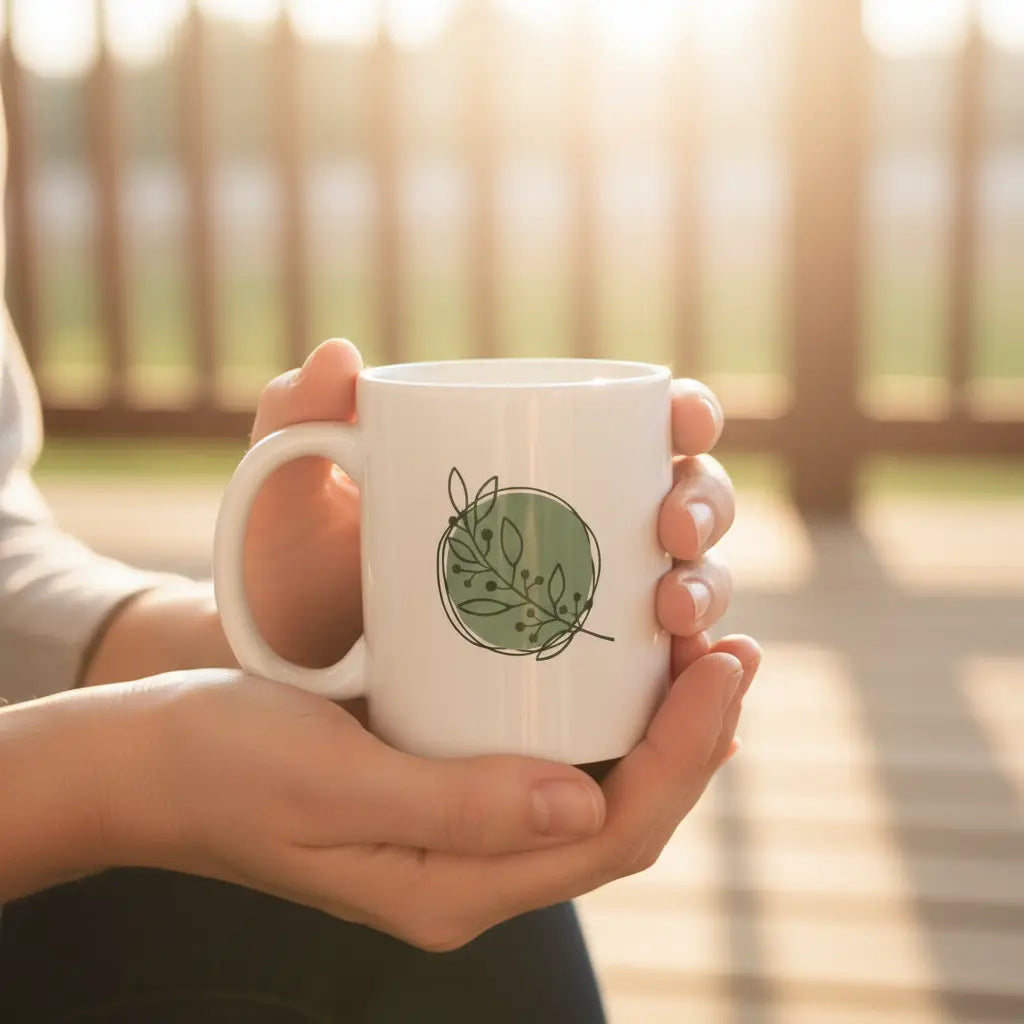 The Gather Mug — Botanical Ceramic Coffee Mug