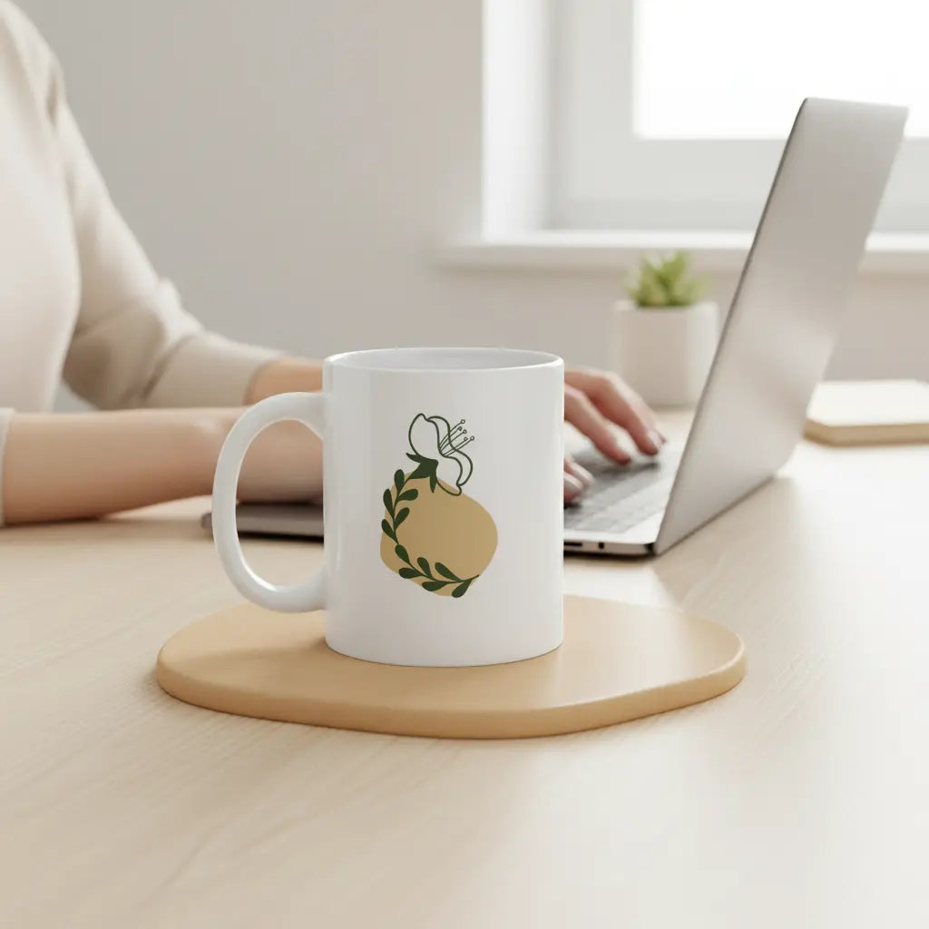 The Meadow Bloom Mug — Botanical Ceramic Mug 11 oz