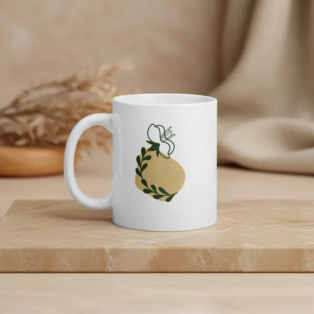 The Meadow Bloom Mug — Botanical Ceramic Mug 11 oz