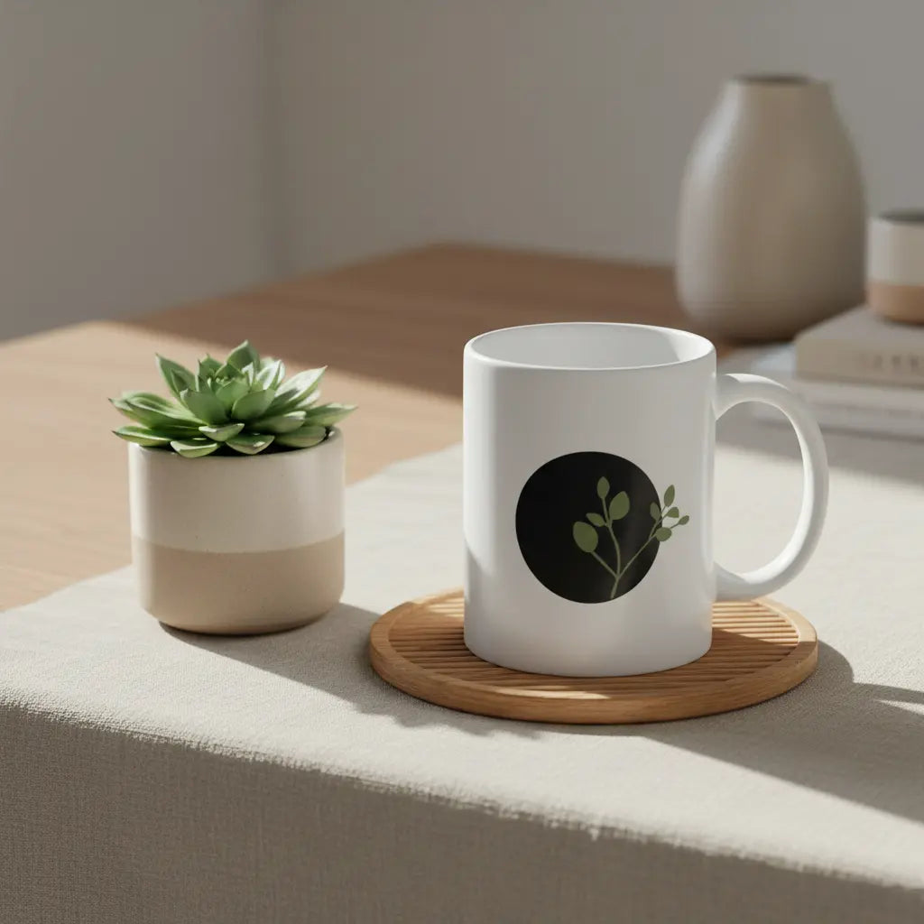 The Sprig Mug — Botanical Ceramic Coffee Mug 20 oz