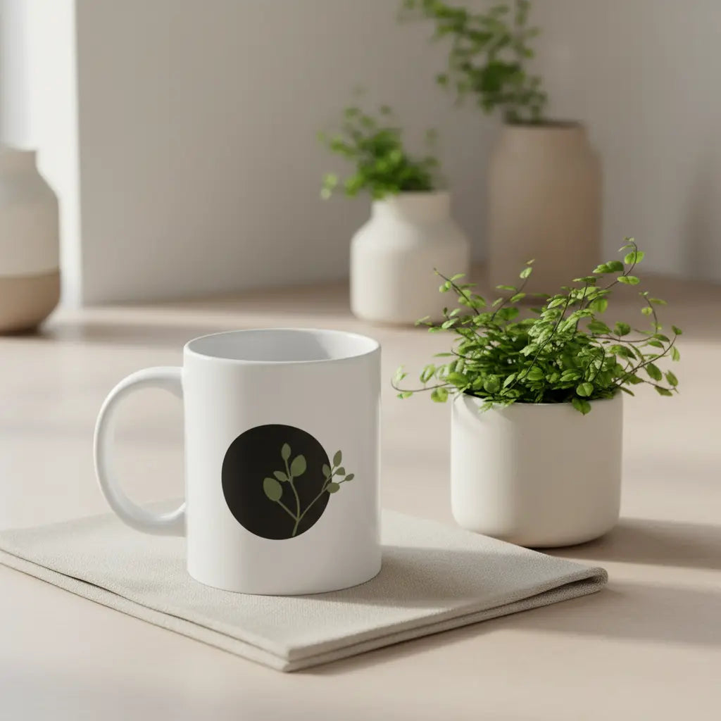 The Sprig Mug — Botanical Ceramic Coffee Mug 20 oz