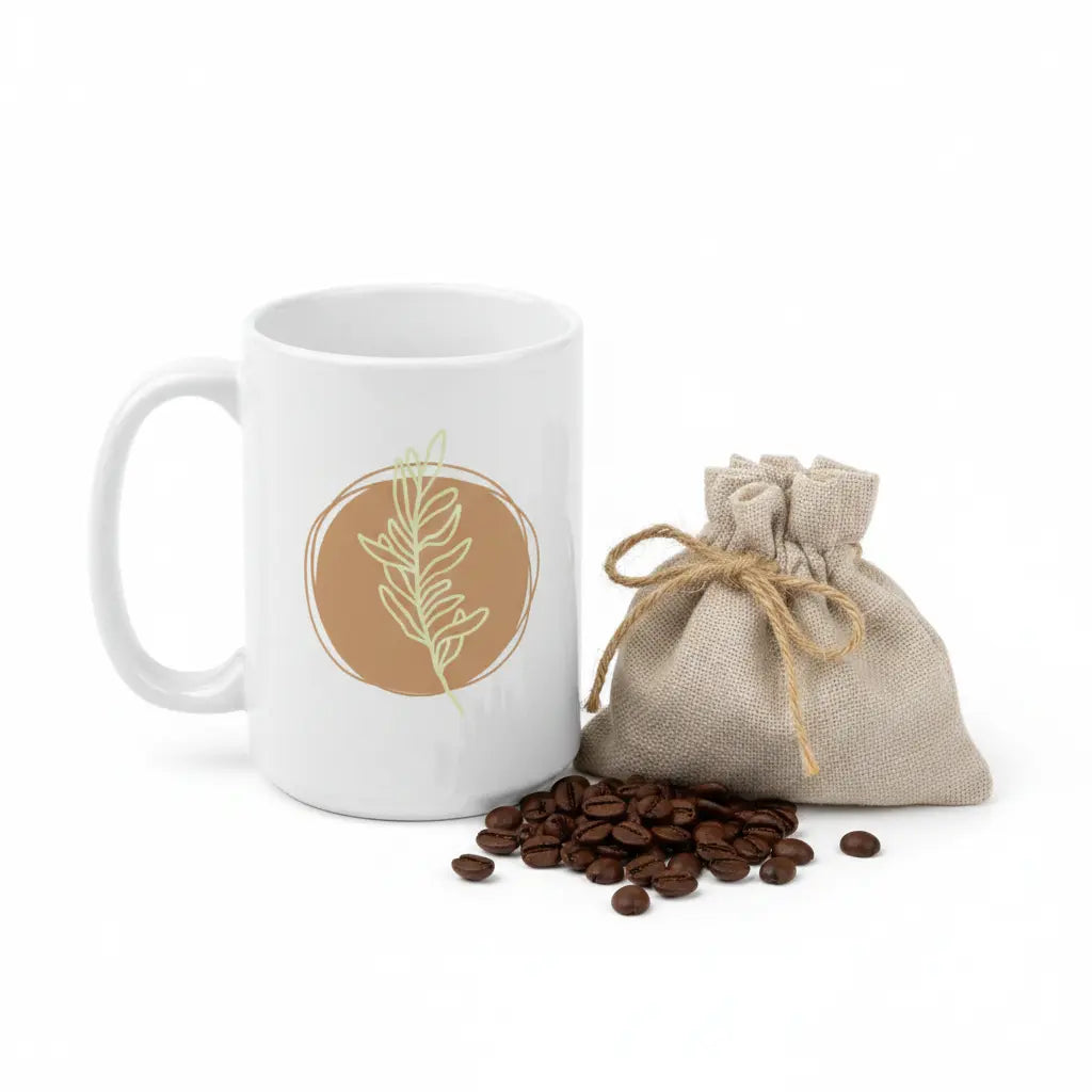 The Terra Mug — Botanical Ceramic Coffee Mug 15 oz