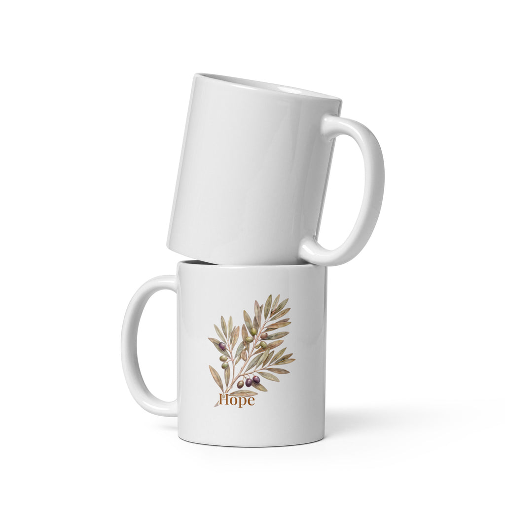 The Olive Hope Mug — Watercolor Botanical Ceramic Mug 11 oz
