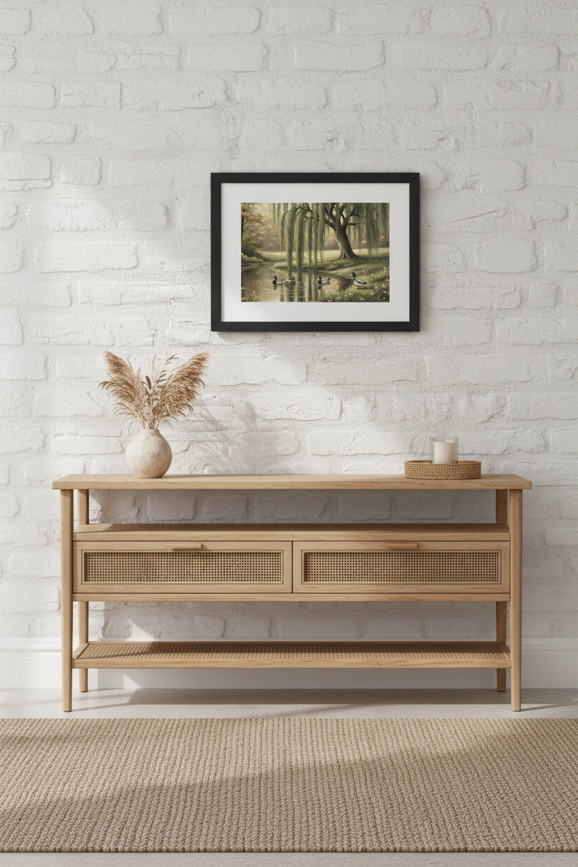 Willow Pond Print – Black Frame Entryway Mockup